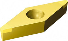 Sandvik Coromant - VBGW221 Grade 7015 CBN Turning Insert - TiN Finish, 35° Diamond, 1/4" Inscr Circle, 1/8" Thick, 1/64" Corner Radius - Apex Tool & Supply