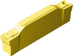 Sandvik Coromant - GN123 GF Grade 1005, 1/8" Cutting Width Carbide Grooving Insert - 19.2mm Max Depth of Cut, Neutral, 0.8mm Corner Radius, TiAlN/TiN Finish - Apex Tool & Supply