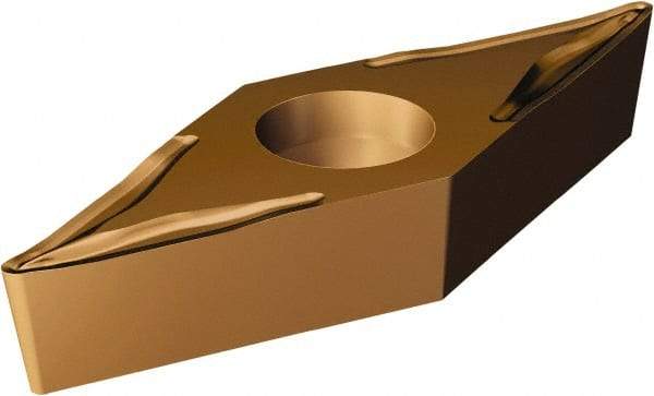 Sandvik Coromant - VBMT331 UM Grade 1115 Carbide Turning Insert - TiAlN/AlCr2O3 Finish, 35° Diamond, 3/8" Inscr Circle, 3/16" Thick, 1/64" Corner Radius - Apex Tool & Supply