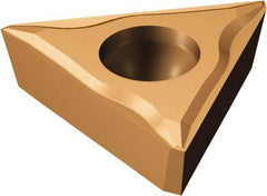 Sandvik Coromant - TCEX1.21.200 F Grade 1125 Carbide Turning Insert - TiAlN/AlCr2O3 Finish, 60° Triangle, 5/32" Inscr Circle, 5/64" Thick, 0.02mm Corner Radius - Apex Tool & Supply