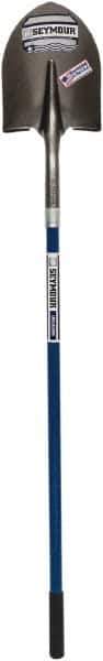 SEYMOUR-MIDWEST - 12" High x 8-3/4" Wide Round Steel Shovel - 46" Long Fiberglass Straight Handle, Front Turned - Apex Tool & Supply