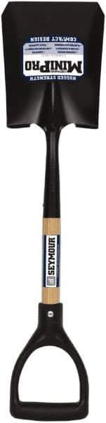 SEYMOUR-MIDWEST - 8" High x 6" Wide Square Steel Shovel - 27" Long Wood D-Grip Handle, Front Turned - Apex Tool & Supply