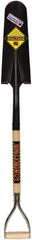 SEYMOUR-MIDWEST - 16" High x 8-7/8" Wide Round Steel Spade - 30" Long Wood D-Grip Handle, Front Turned - Apex Tool & Supply