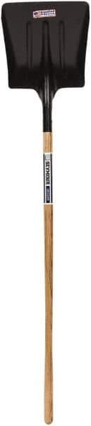 SEYMOUR-MIDWEST - 14-1/2" High x 13-1/2" Wide Square Steel Scoop - 54" Long Wood Straight Handle, No Step - Apex Tool & Supply