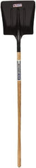 SEYMOUR-MIDWEST - 14-1/2" High x 13-1/2" Wide Square Steel Scoop - 54" Long Wood Straight Handle, No Step - Apex Tool & Supply