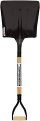 SEYMOUR-MIDWEST - 14-1/2" High x 13-1/2" Wide Square Steel Scoop - 29" Long Wood D-Grip Handle, No Step - Apex Tool & Supply