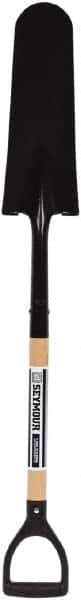 SEYMOUR-MIDWEST - 16" High x 6" Wide Round Steel Spade - 30" Long Wood D-Grip Handle, Front Turned - Apex Tool & Supply