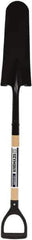 SEYMOUR-MIDWEST - 16" High x 6" Wide Round Steel Spade - 30" Long Wood D-Grip Handle, Front Turned - Apex Tool & Supply