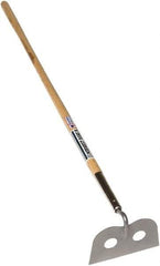 SEYMOUR-MIDWEST - 7" High x 10" Wide Square Steel Hoe - 66" Long Wood Straight Handle, No Step - Apex Tool & Supply