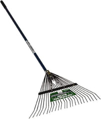 SEYMOUR-MIDWEST - Spring Brace Rake with 54" Straight Aluminum Handle - 1/2" Blade Width, 24 Tines, 13" Tine Length - Apex Tool & Supply