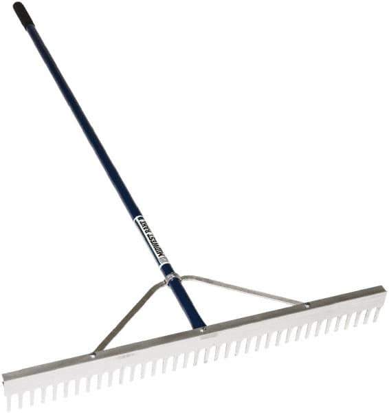 SEYMOUR-MIDWEST - Landscape Rake with 66" Straight Aluminum Handle - 1/2" Blade Width, 24 Tines, 2-1/2" Tine Length - Apex Tool & Supply