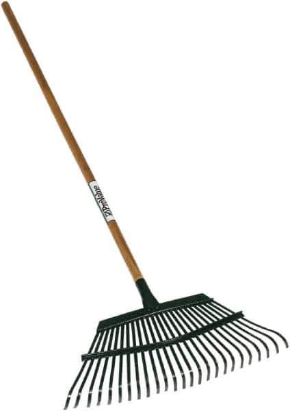 SEYMOUR-MIDWEST - Shrub Rake with 48" Straight Vinyl Coated Steel Handle - 1/2" Blade Width, 31 Tines, 7" Tine Length - Apex Tool & Supply