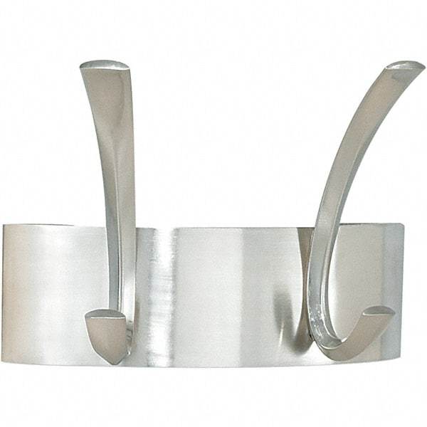 Safco - 2 Hooks, 7" Long x 4-1/2" Deep, Steel Wall/Door Hat/Coat Hook - 5-1/4" High - Apex Tool & Supply