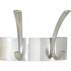 Safco - 2 Hooks, 7" Long x 4-1/2" Deep, Steel Wall/Door Hat/Coat Hook - 5-1/4" High - Apex Tool & Supply
