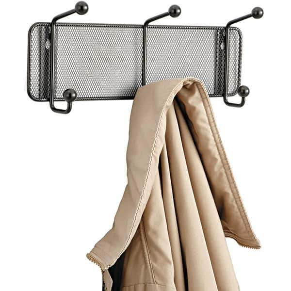 Safco - 3 Hooks, 14-3/4" Long x 3" Deep, Steel Wall/Door Hat/Coat Hook - 5-1/2" High - Apex Tool & Supply