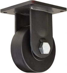 Hamilton - 8" Diam x 3" Wide x 11" OAH Top Plate Mount Rigid Caster - Nylon, 7,200 Lb Capacity, Precision Ball Bearing, 8-1/2 x 8-1/2" Plate - Apex Tool & Supply