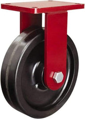 Hamilton - 10" Diam x 2-1/2" Wide x 12-1/2" OAH Top Plate Mount Rigid Caster - Phenolic, 2,500 Lb Capacity, Tapered Roller Bearing, 5-1/2 x 7-1/2" Plate - Apex Tool & Supply