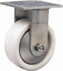 Hamilton - 5" Diam x 2" Wide x 6-1/2" OAH Top Plate Mount Rigid Caster - Polyolefin, 650 Lb Capacity, Delrin Bearing, 4 x 4-1/2" Plate - Apex Tool & Supply