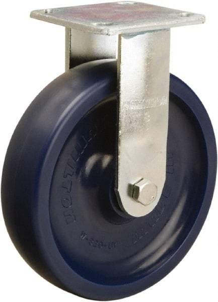 Hamilton - 8" Diam x 2" Wide x 9-1/2" OAH Top Plate Mount Rigid Caster - Polyurethane, 900 Lb Capacity, Sealed Precision Ball Bearing, 4 x 4-1/2" Plate - Apex Tool & Supply