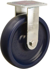 Hamilton - 8" Diam x 2" Wide x 9-1/2" OAH Top Plate Mount Rigid Caster - Polyurethane, 900 Lb Capacity, Sealed Precision Ball Bearing, 4 x 4-1/2" Plate - Apex Tool & Supply