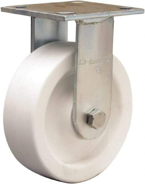 Hamilton - 6" Diam x 2" Wide x 7-1/2" OAH Top Plate Mount Rigid Caster - Polyolefin, Delrin Bearing, 4 x 4-1/2" Plate - Apex Tool & Supply
