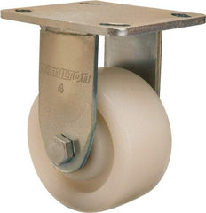 Hamilton - 4" Diam x 2" Wide x 5-5/8" OAH Top Plate Mount Rigid Caster - Nylon, 800 Lb Capacity, Sealed Precision Ball Bearing, 4 x 4-1/2" Plate - Apex Tool & Supply