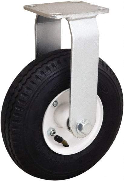 Hamilton - 8" Diam, Rubber Rigid Caster - 320 Lb Capacity, Top Plate Mount, 4" x 4-1/2" Plate, Precision Ball Bearing - Apex Tool & Supply