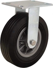 Hamilton - 8" Diam x 2-1/2" Wide, Rubber Rigid Caster - 400 Lb Capacity, Top Plate Mount, 5" x 5-1/2" Plate, Ball Bearing - Apex Tool & Supply