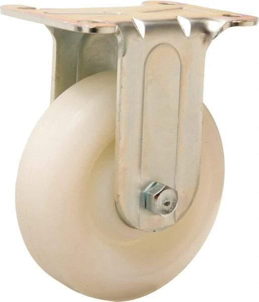 Hamilton - 4" Diam x 1-1/4" Wide x 5" OAH Top Plate Mount Rigid Caster - Nylon, 325 Lb Capacity, Sealed Ball Bearing, 2-3/4 x 3-3/4" Plate - Apex Tool & Supply