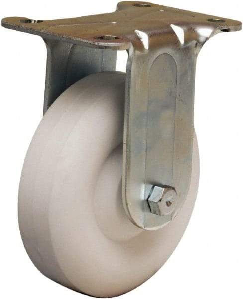 Hamilton - 4" Diam x 1-1/4" Wide x 5" OAH Top Plate Mount Rigid Caster - Polyolefin, 275 Lb Capacity, Plain Bore Bearing, 2-3/4 x 3-3/4" Plate - Apex Tool & Supply
