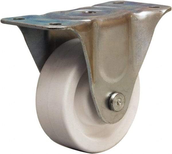Hamilton - 4" Diam x 1-1/2" Wide x 5" OAH Top Plate Mount Rigid Caster - Polyolefin, 300 Lb Capacity, Plain Bore Bearing, 3 x 6-3/16" Plate - Apex Tool & Supply