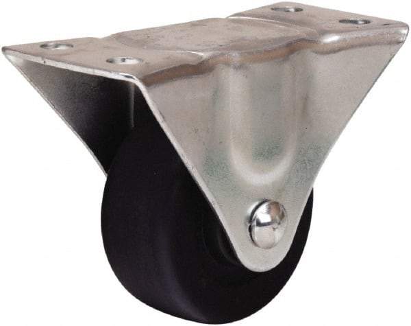 Hamilton - 2-1/2" Diam x 1-1/8" Wide x 3-1/4" OAH Top Plate Mount Rigid Caster - Hard Rubber, 120 Lb Capacity, Self-Lubricating Bearing, 2-1/4 x 4-1/2" Plate - Apex Tool & Supply