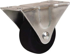 Hamilton - 2-1/2" Diam x 1-1/8" Wide x 3-1/4" OAH Top Plate Mount Rigid Caster - Hard Rubber, 175 Lb Capacity, Self-Lubricating Bearing, 2-1/4 x 4-1/2" Plate - Apex Tool & Supply