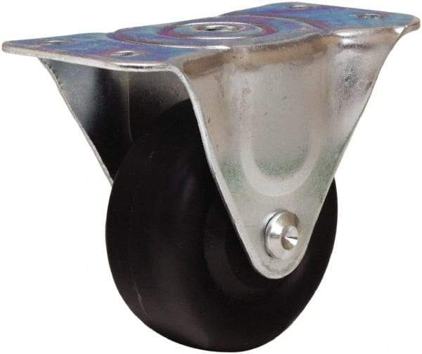Hamilton - 3" Diam x 1-3/8" Wide x 3-3/4" OAH Top Plate Mount Rigid Caster - Polyolefin, 230 Lb Capacity, Plain Bore Bearing, 2-1/2 x 5" Plate - Apex Tool & Supply