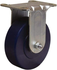 Hamilton - 4" Diam x 1-1/4" Wide x 5" OAH Top Plate Mount Rigid Caster - Polyurethane, 325 Lb Capacity, Straight Roller Bearing, 2-3/4 x 3-3/4" Plate - Apex Tool & Supply