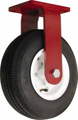 Hamilton - 12" Diam, Rubber Rigid Caster - 625 Lb Capacity, Top Plate Mount, 5-1/2" x 7-1/2" Plate, Tapered Roller Bearing - Apex Tool & Supply