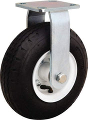 Hamilton - 8" Diam, Rubber Rigid Caster - 330 Lb Capacity, Top Plate Mount, 4" x 4-1/2" Plate, Precision Ball Bearing - Apex Tool & Supply