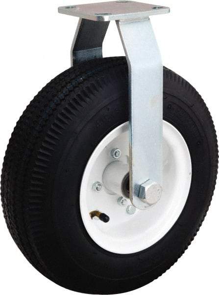 Hamilton - 12" Diam, Rubber Rigid Caster - 625 Lb Capacity, Top Plate Mount, 5-1/2" x 7-1/2" Plate, Precision Ball Bearing - Apex Tool & Supply