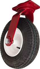 Hamilton - 16" Diam, Rubber Swivel Caster - 960 Lb Capacity, Top Plate Mount, 6-1/8" x 7-1/2" Plate, Straight Roller Bearing - Apex Tool & Supply