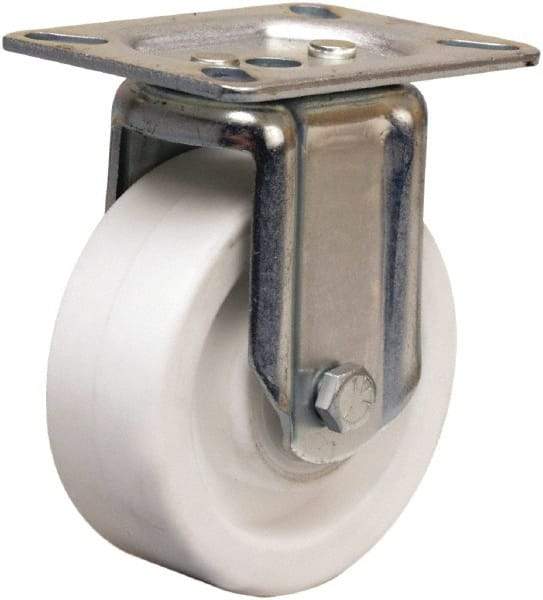 Hamilton - 4" Diam x 1-1/2" Wide x 5-1/16" OAH Top Plate Mount Rigid Caster - Polyolefin, 400 Lb Capacity, Plain Bore Bearing, 3-1/8 x 4-1/8" Plate - Apex Tool & Supply