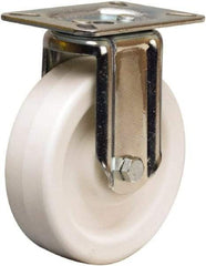 Hamilton - 5" Diam x 1-1/2" Wide x 6-1/16" OAH Top Plate Mount Rigid Caster - Polyolefin, 400 Lb Capacity, Plain Bore Bearing, 3-1/8 x 4-1/8" Plate - Apex Tool & Supply