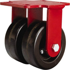 Hamilton - 5" Diam x 2" Wide x 6-3/4" OAH Top Plate Mount Rigid Caster - Phenolic, 2,000 Lb Capacity, Straight Roller Bearing, 4-1/2 x 6-1/2" Plate - Apex Tool & Supply