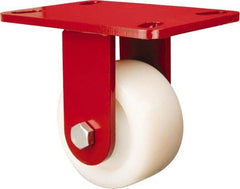 Hamilton - 4" Diam x 2" Wide x 5-5/8" OAH Top Plate Mount Rigid Caster - Nylon, 800 Lb Capacity, Sealed Precision Ball Bearing, 4-1/2 x 6-1/2" Plate - Apex Tool & Supply