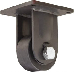 Hamilton - 6" Diam x 3" Wide x 10" OAH Top Plate Mount Rigid Caster - Nylon, 5,400 Lb Capacity, Precision Ball Bearing, 8-1/2 x 8-1/2" Plate - Apex Tool & Supply
