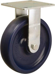 Hamilton - 8" Diam x 2" Wide x 9-1/2" OAH Top Plate Mount Rigid Caster - Polyurethane, 1,000 Lb Capacity, Sealed Precision Ball Bearing, 5 x 5-1/2" Plate - Apex Tool & Supply