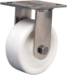 Hamilton - 5" Diam x 2" Wide x 6-1/2" OAH Top Plate Mount Rigid Caster - Polyolefin, 650 Lb Capacity, Delrin Bearing, 3-3/4 x 4-1/2" Plate - Apex Tool & Supply