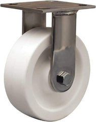 Hamilton - 6" Diam x 2" Wide x 7-1/2" OAH Top Plate Mount Rigid Caster - Polyolefin, 750 Lb Capacity, Delrin Bearing, 4 x 4-1/2" Plate - Apex Tool & Supply