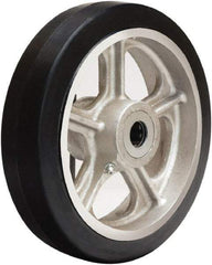 Hamilton - 8 Inch Diameter x 2 Inch Wide, Rubber on Cast Iron Caster Wheel - 500 Lb. Capacity, 2-1/4 Inch Hub Length, 5/8 Inch Axle Diameter, Straight Roller Bearing - Apex Tool & Supply