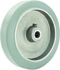 Hamilton - 8 Inch Diameter x 2 Inch Wide, Rubber on Aluminum Caster Wheel - 500 Lb. Capacity, 2-1/4 Inch Hub Length, 1/2 Inch Axle Diameter, Straight Roller Bearing - Apex Tool & Supply