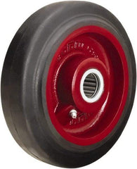 Hamilton - 7 Inch Diameter x 2 Inch Wide, Rubber on Cast Iron Caster Wheel - 450 Lb. Capacity, 2-1/4 Inch Hub Length, 3/4 Inch Axle Diameter, Straight Roller Bearing - Apex Tool & Supply